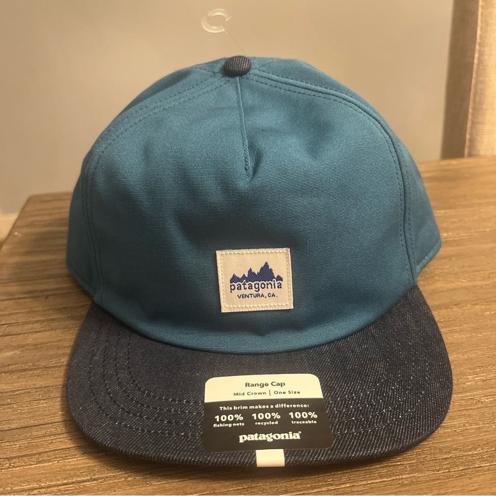 Patagonia Range Cap Ventura CA Snapback Wavy Blue One Size Hat